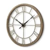 Kirkland's Home Light Brown Carved Wooden Clock- Clocks