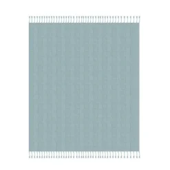 Kirkland's Home Light Checkered Weave Fringe Throw- Blankets & Throws