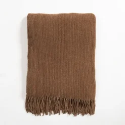 Kirkland's Home Light Chenille Ribbed Throw- Blankets & Throws