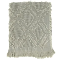 Kirkland's Home Light Diamond Pattern Throw Blanket- Blankets & Throws