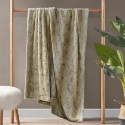 Kirkland's Home Light Faux Fur Oversized Throw Blanket- Blankets & Throws