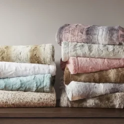 Kirkland's Home Light Faux Fur Oversized Throw Blanket- Blankets & Throws