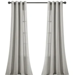 Kirkland's Home Light Faux Linen Curtain Panel Set, 84 In.- Curtains & Drapes