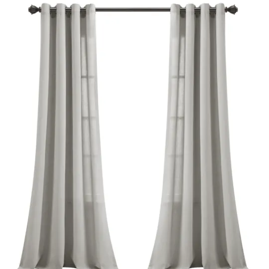 Kirkland's Home Light Faux Linen Curtain Panel Set, 84 In.- Curtains & Drapes