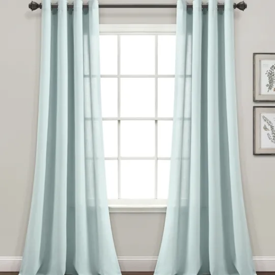 Kirkland's Home Light Faux Linen Curtain Panel Set, 84 In.- Curtains & Drapes