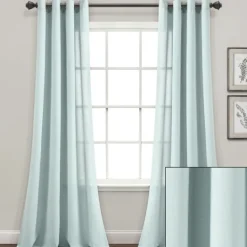 Kirkland's Home Light Faux Linen Curtain Panel Set, 84 In.- Curtains & Drapes
