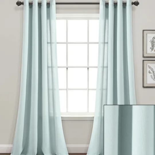 Kirkland's Home Light Faux Linen Curtain Panel Set, 84 In.- Curtains & Drapes