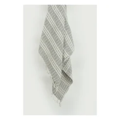 Kirkland's Home Light Gray And Ivory Striped Cotton Throw- Blankets & Throws