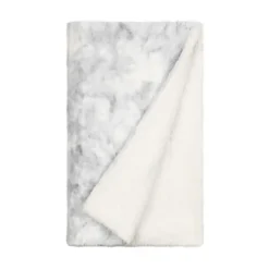 Kirkland's Home Light Gray Tie Dye Faux Fur Throw- Blankets & Throws