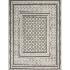 Kirkland's Home Light Gray Tile Motif Outdoor Area Rug, 5X7- Outdoor Rugs