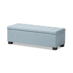 Kirkland's Home Light Grid Tufted Upholstered Ottoman- Benches & Ottomans