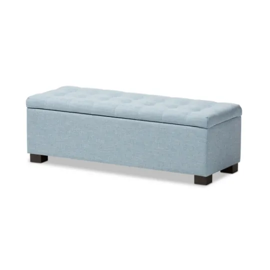 Kirkland's Home Light Grid Tufted Upholstered Ottoman- Benches & Ottomans