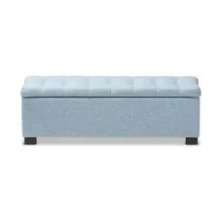 Kirkland's Home Light Grid Tufted Upholstered Ottoman- Benches & Ottomans