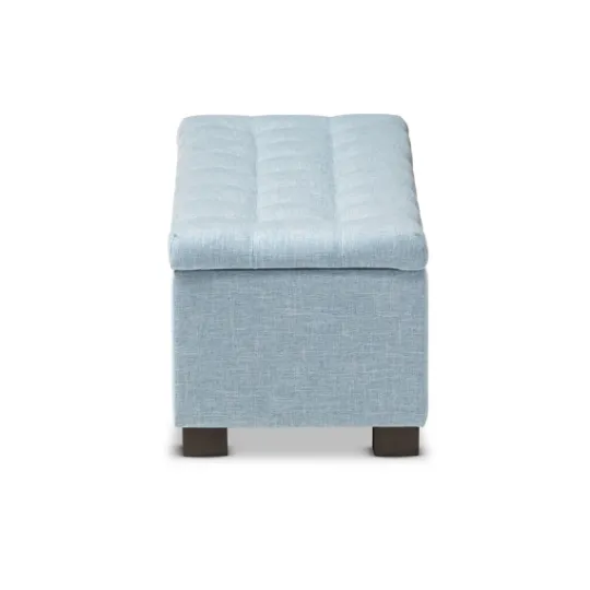 Kirkland's Home Light Grid Tufted Upholstered Ottoman- Benches & Ottomans