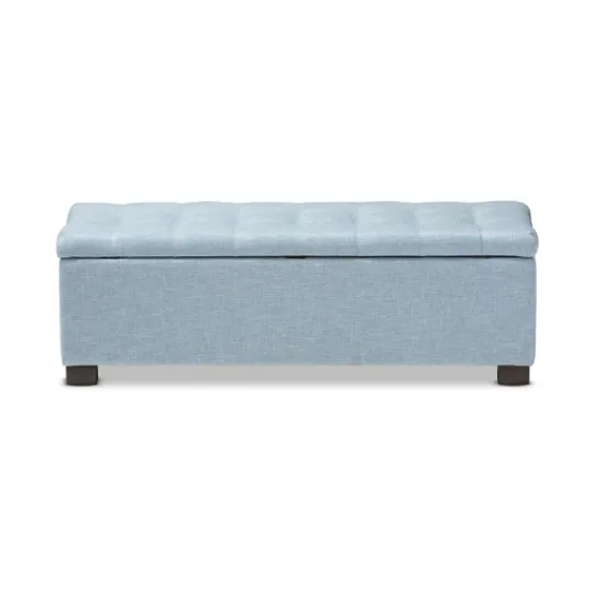 Kirkland's Home Light Grid Tufted Upholstered Ottoman- Benches & Ottomans