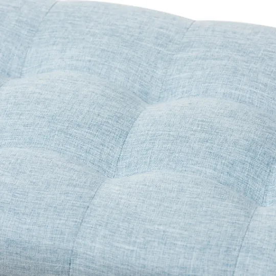 Kirkland's Home Light Grid Tufted Upholstered Ottoman- Benches & Ottomans