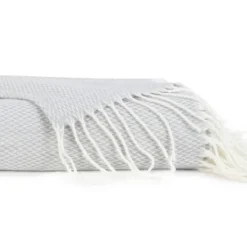 Kirkland's Home Light Herringbone Throw With Fringe- Blankets & Throws