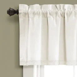 Kirkland's Home Light Linen Lace Curtain Valance- Curtains & Drapes