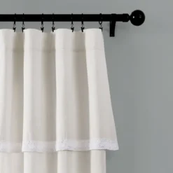 Kirkland's Home Light Linen Lace Curtain Panel Set, 84 In.- Curtains & Drapes