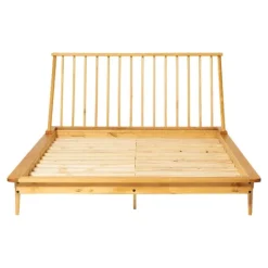Kirkland's Home Light Oak Modern Spindle Wooden Queen Bed- Beds & Headboards