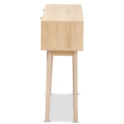 Kirkland's Home Light Oak Rat And Wood Console Table- Console Tables