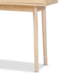 Kirkland's Home Light Oak Rat And Wood Console Table- Console Tables