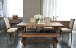 Kirkland's Home Light Reclaimed Wood Hourglass Base Bench- Benches & Ottomans