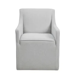 Kirkland's Home Light Slipcover Dining Chair With Casters- Dining Chairs