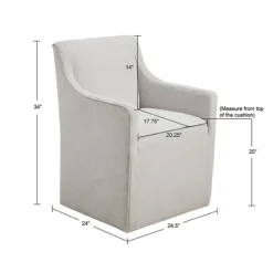 Kirkland's Home Light Slipcover Dining Chair With Casters- Dining Chairs