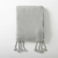 Kirkland's Home Light Spring Knit Throw Blanket- Blankets & Throws