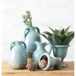 Kirkland's Home Light Terracotta Urn Vases, Set Of 2- Vases