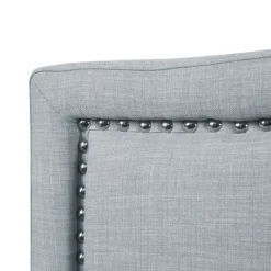 Kirkland's Home Light Upholstered Nailhead King Headboard- Beds & Headboards