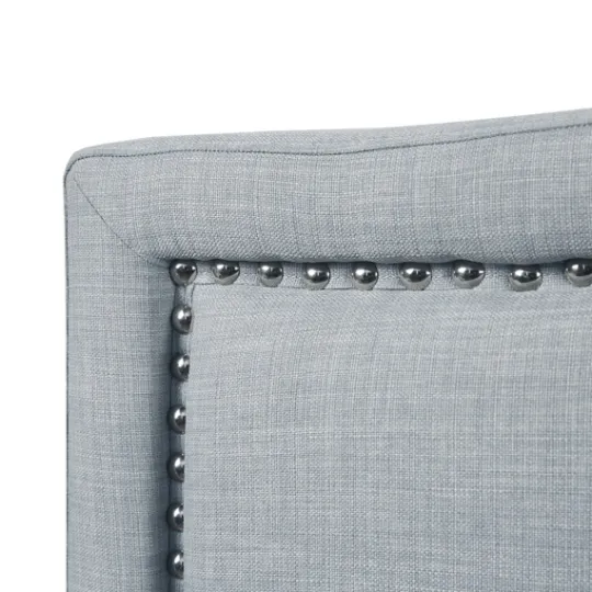 Kirkland's Home Light Upholstered Nailhead King Headboard- Beds & Headboards