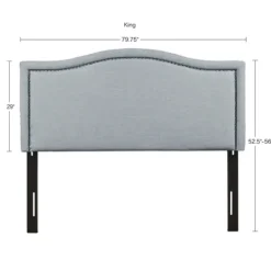 Kirkland's Home Light Upholstered Nailhead King Headboard- Beds & Headboards