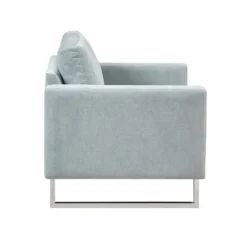 Kirkland's Home Light Velvet And Chrome Accent Chair- Accent Chairs