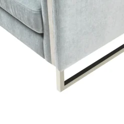 Kirkland's Home Light Velvet And Chrome Accent Chair- Accent Chairs