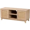 Kirkland's Home Light Wood And Cane Accent Tv Stand- Tv Stands & Media Consoles