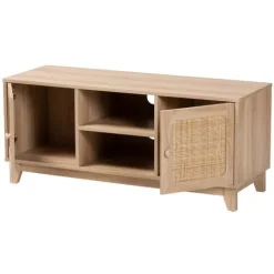 Kirkland's Home Light Wood And Cane Accent Tv Stand- Tv Stands & Media Consoles