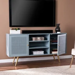 Kirkland's Home Light Wood And Cane Media Cabinet- Tv Stands & Media Consoles