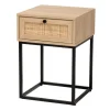 Kirkland's Home Light Wood And Rat Square Nights D- Nightstands