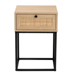Kirkland's Home Light Wood And Rat Square Nights D- Nightstands