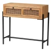 Kirkland's Home Light Wood And Rattan 2-Drawer Console Table- Console Tables
