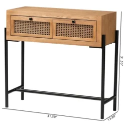 Kirkland's Home Light Wood And Rattan 2-Drawer Console Table- Console Tables