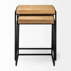 Kirkland's Home Light Wood Nesting Accent Tables, Set Of 2- Accent & End Tables