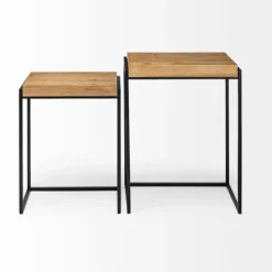 Kirkland's Home Light Wood Nesting Accent Tables, Set Of 2- Accent & End Tables