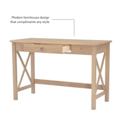Kirkland's Home Light Wood X-Sides Desk- Office Furniture
