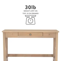 Kirkland's Home Light Wood X-Sides Desk- Office Furniture