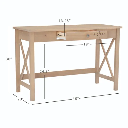 Kirkland's Home Light Wood X-Sides Desk- Office Furniture