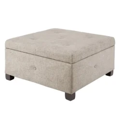 Kirkland's Home Lila Tufted Sand Storage Ottoman- Benches & Ottomans