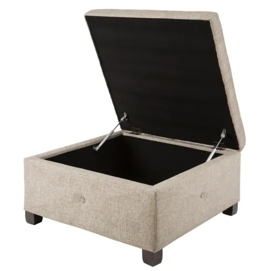 Kirkland's Home Lila Tufted Sand Storage Ottoman- Benches & Ottomans